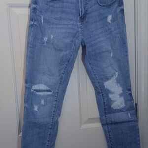 Aeropostale Men's Distressed Blue Skinny Jeans